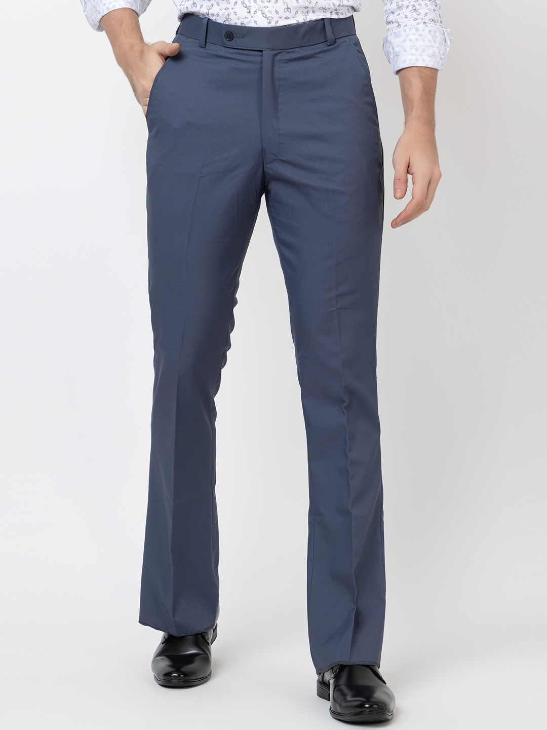 Buy Slate Grey Trouser Bell Bottoms Pant for Men Online In India ...