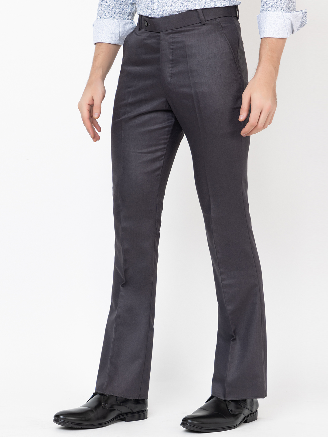 Buy Dark Grey Trouser Bell Bottoms Pant for Men Online In India ...